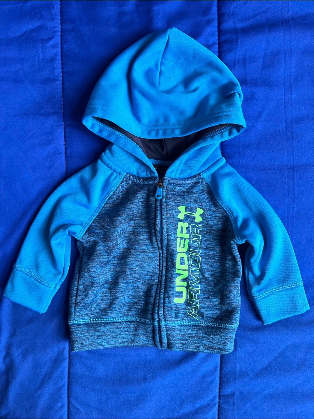 UNDER ARMOUR Baby Infant Blue Hooded Jacket 0-3 Months